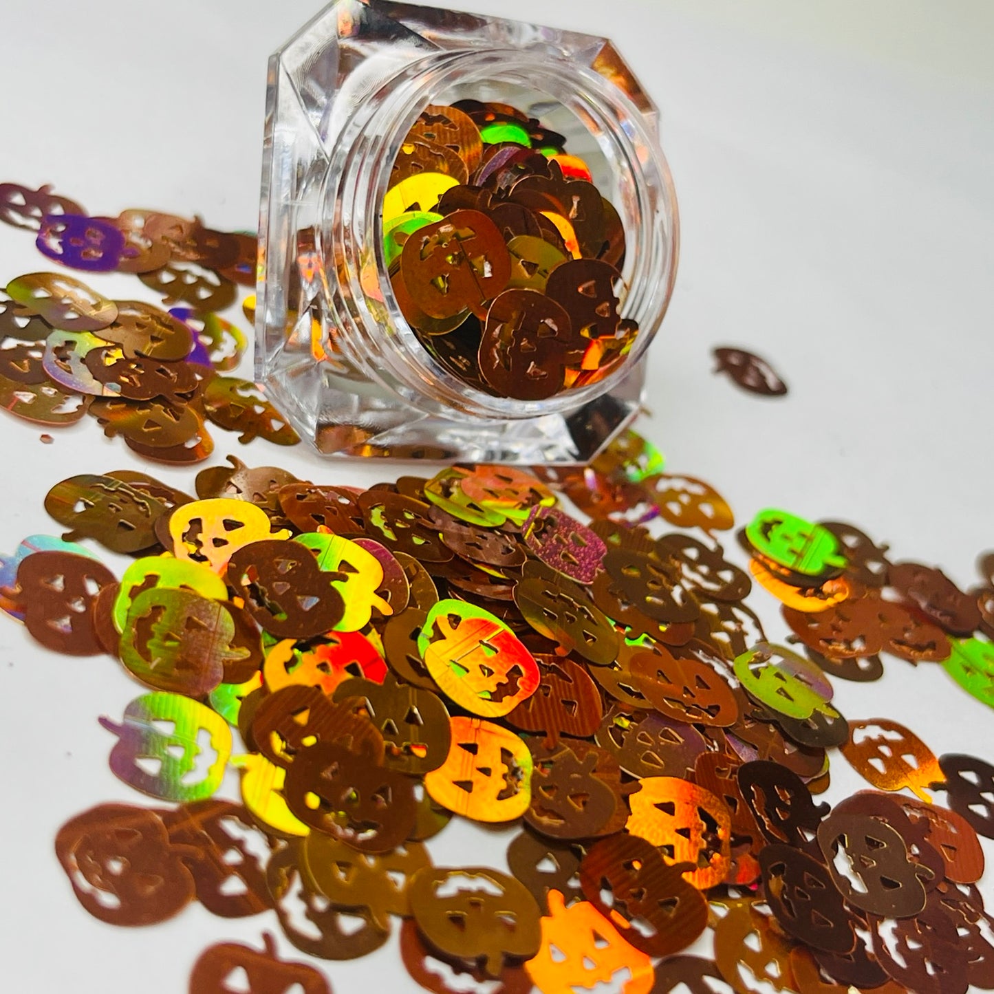 Pumpkin Shape Glitter/ Orange holographic image 2