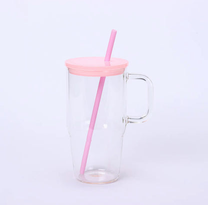 20 Oz Glass Tumbler with Handle, Wide Mouth  image 8