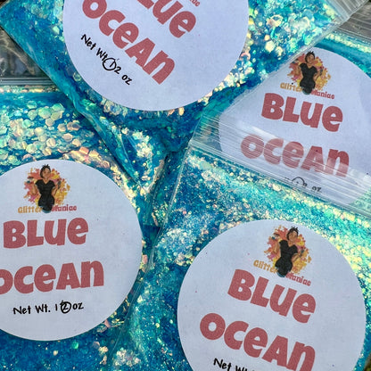 Blue ocean/ Blue Chunky Iridescent Glitter image 0