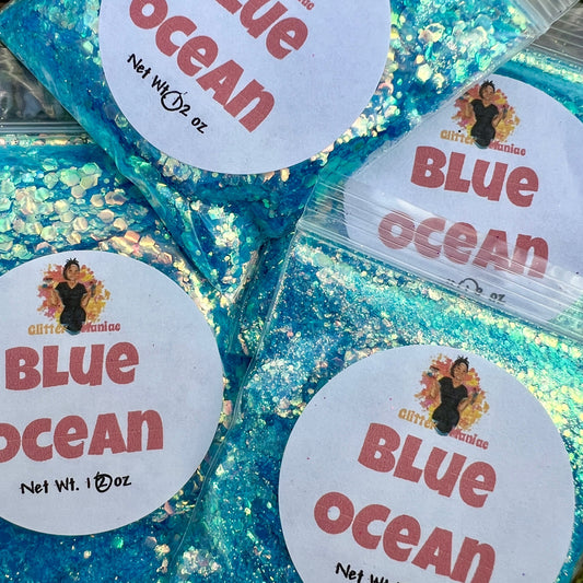 Blue ocean/ Blue Chunky Iridescent Glitter image 0