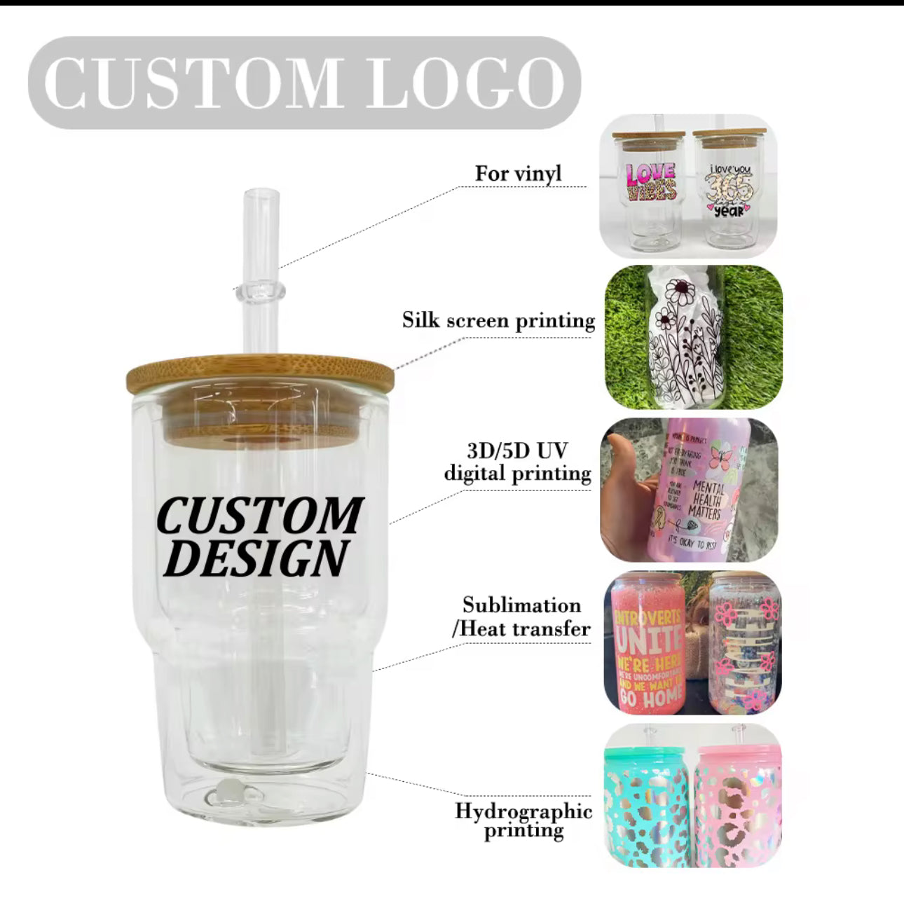 3 Oz Double Wall Shot Glass with Bamboo Lid image 1