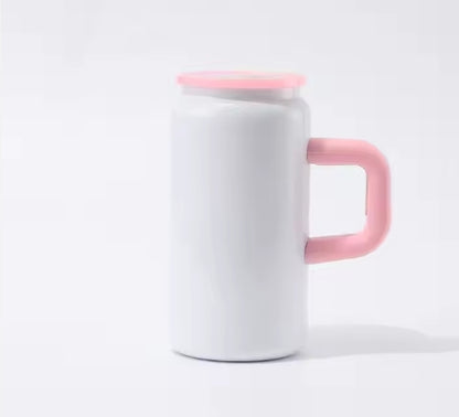 16 Oz  White Vacuum Insulated Stainless Steel Can with Handle image 7