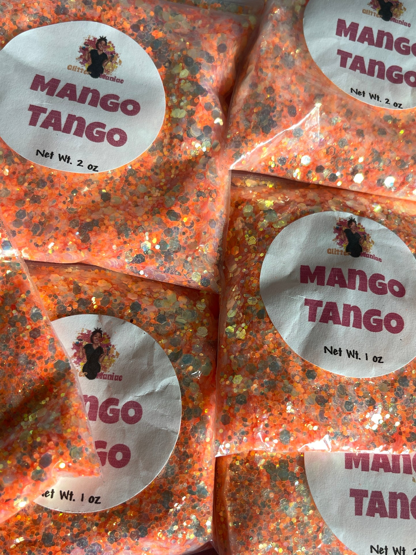 Mango Tango/Glow in the dark glitter/ Iridescent chunky glitter image 0