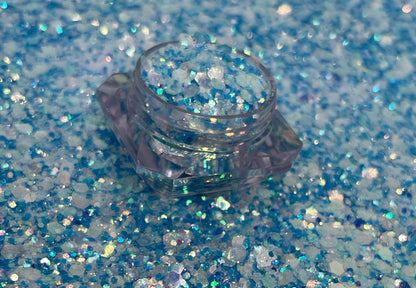 Bahama Breeze/Glow in the dark glitter/ Iridescent chunky glitter image 3