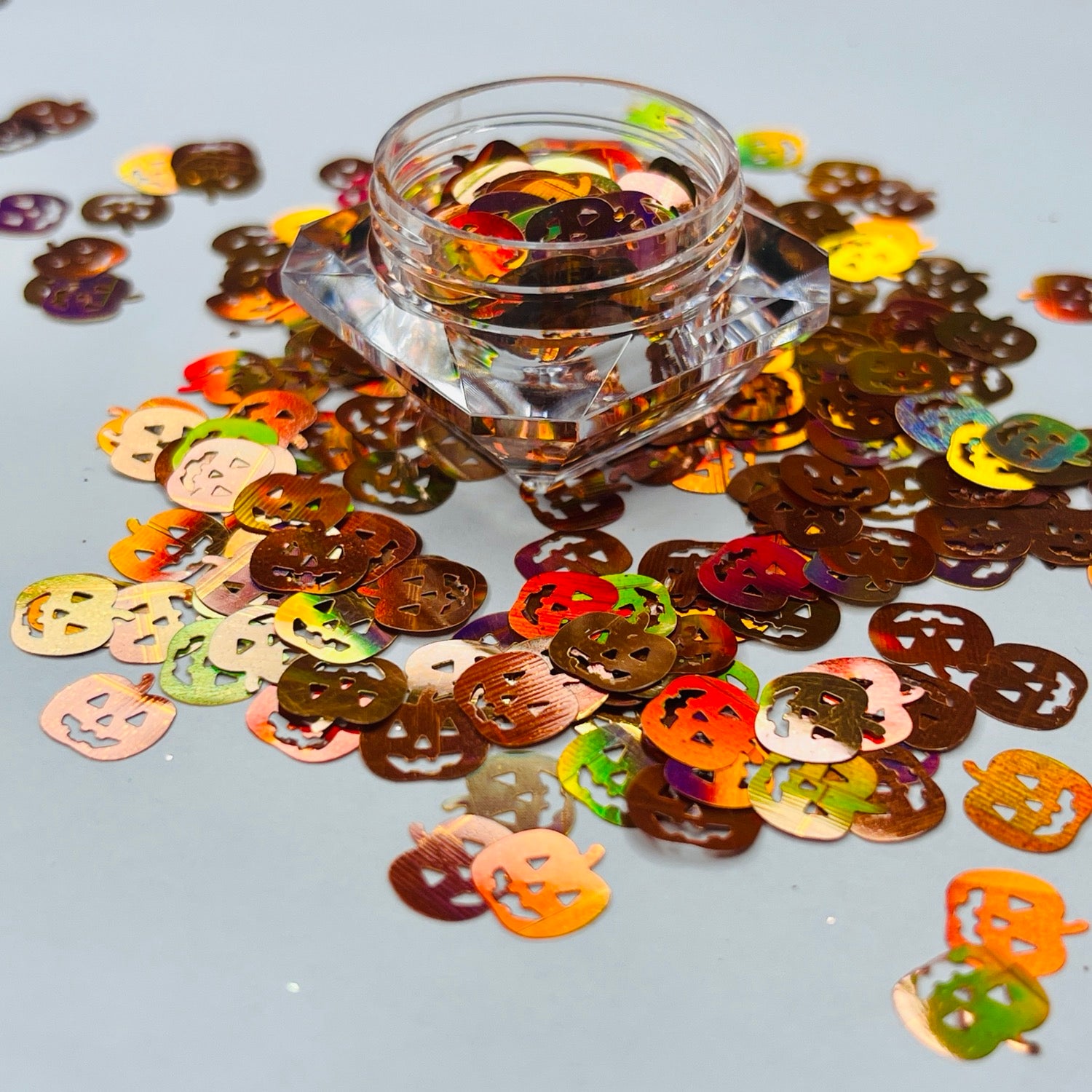 Pumpkin Shape Glitter/ Orange holographic image 1