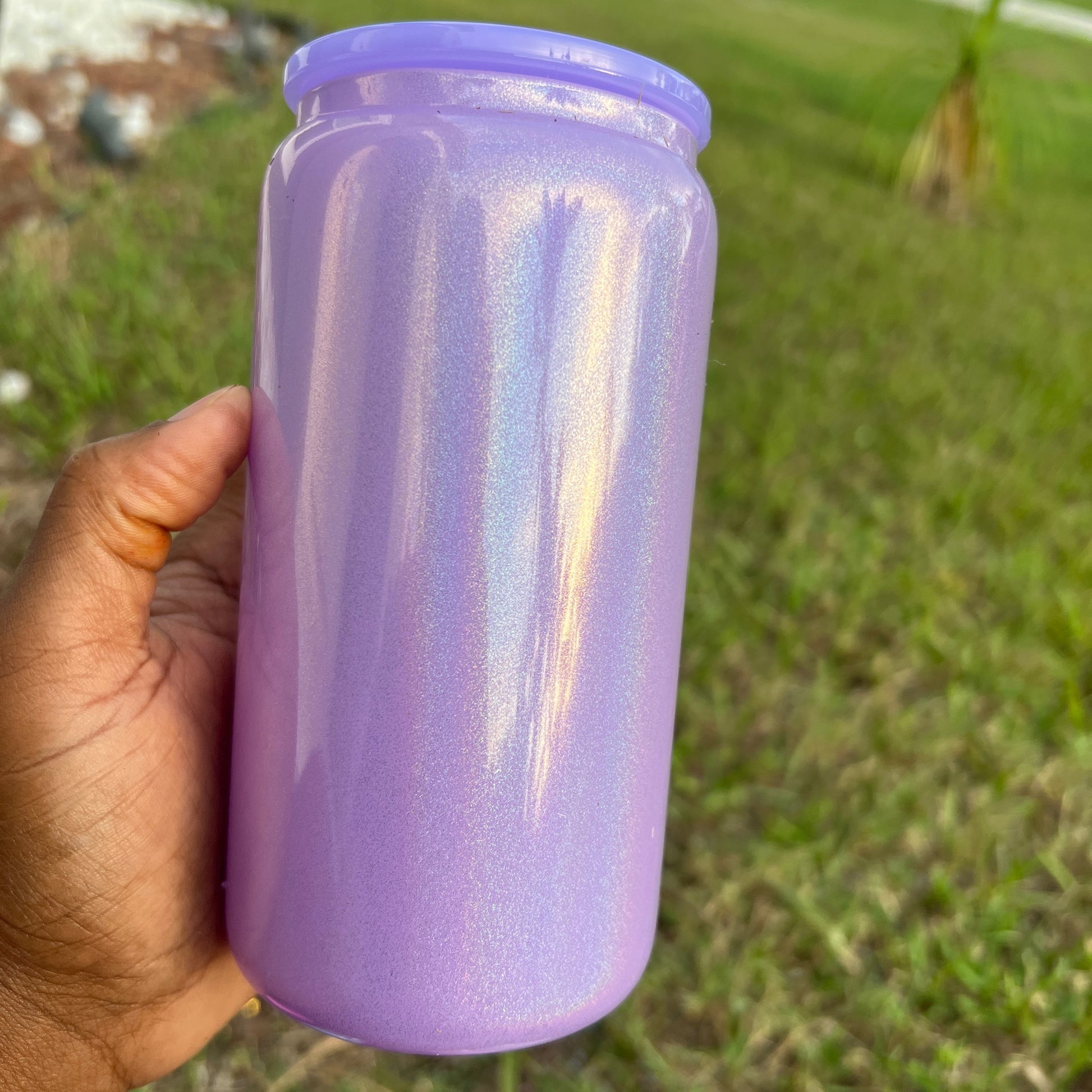 16 Oz Shimmer Glass Cans image 1